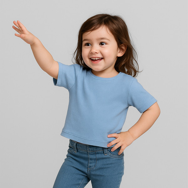 کراپ تی شرت آستین کوتاه دخترانه تیتیش مدل 2471646