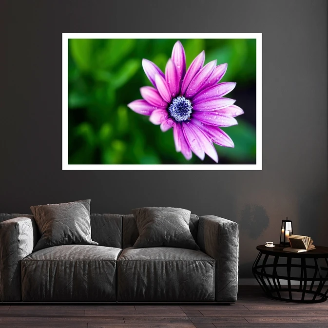 تابلو بکلیت طرح طبیعت و گل مارگریت مدل قاب شاسی W-s8665