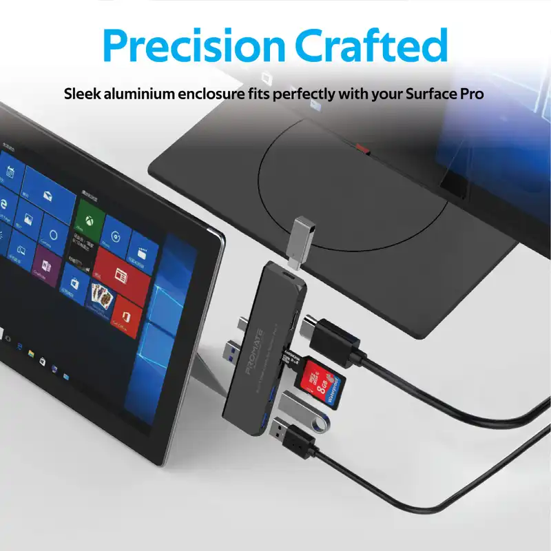 هاب USB-C شش پورت پرومیت مدل surface pro 7