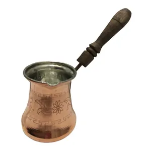 قهوه جوش مسی طرح تراش گل  کد 5
