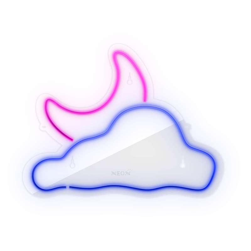 چراغ دیواری نئون دیزاین طرح Cloud-Vs-Moon_MLC