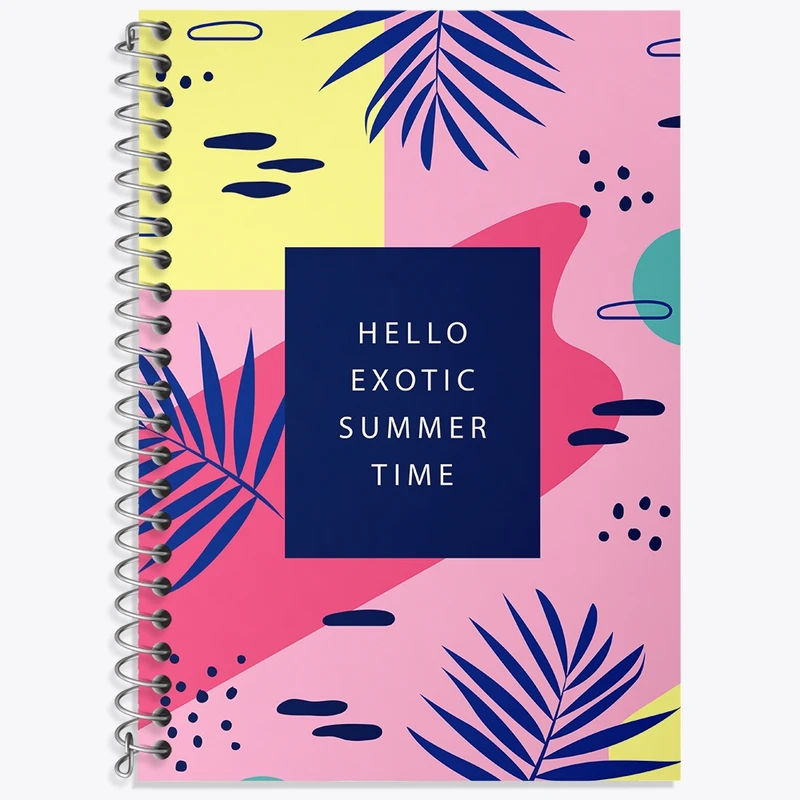 دفتر زبان 50 برگ خندالو مدل سه خط طرح مینیمال تابستان کد N133