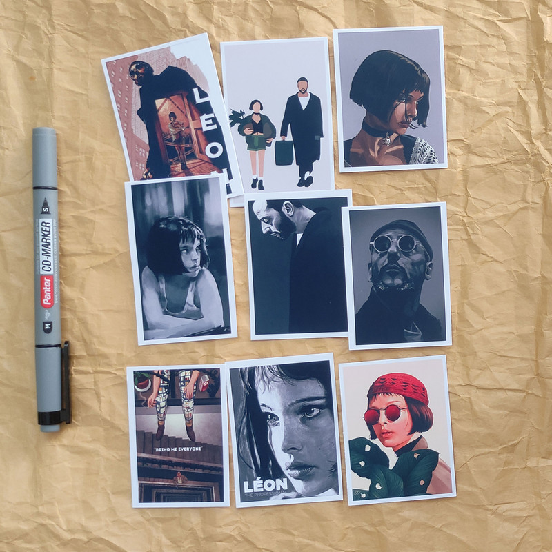 استیکر لپ تاپ طرح لئون کد 1077 مجموعه 9 عددی