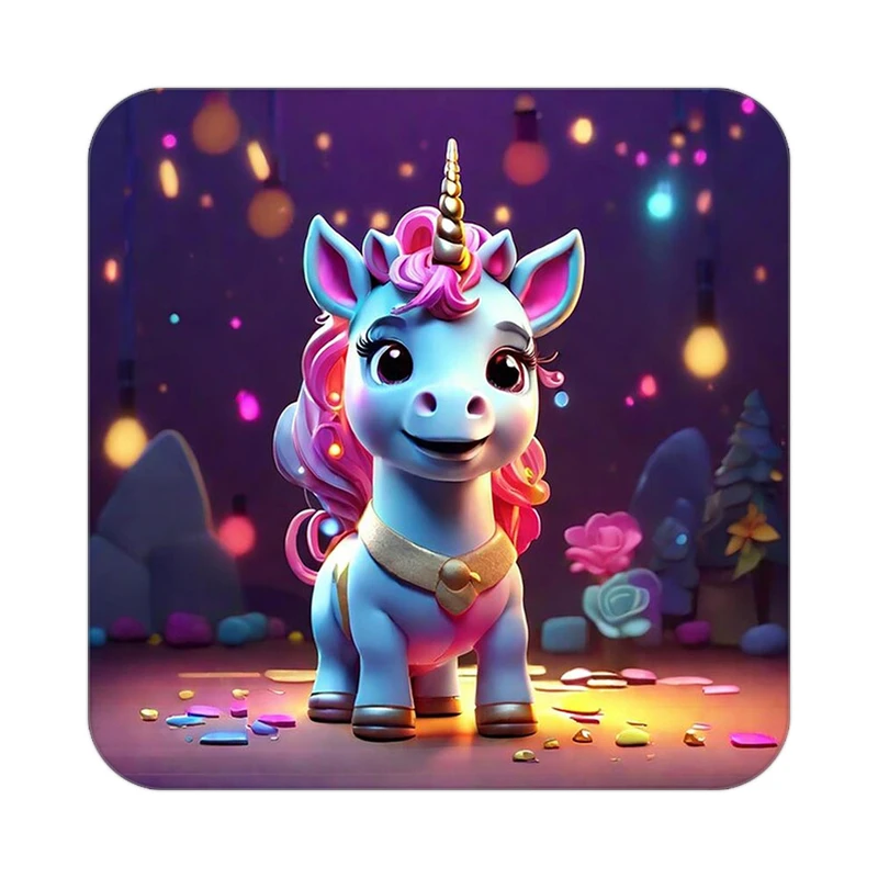 زیر لیوانی کاکتی طرح اسب تک شاخ و یونیکورن مدل mp30708