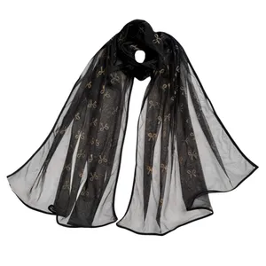 شال زنانه مدل توری پاپیونی