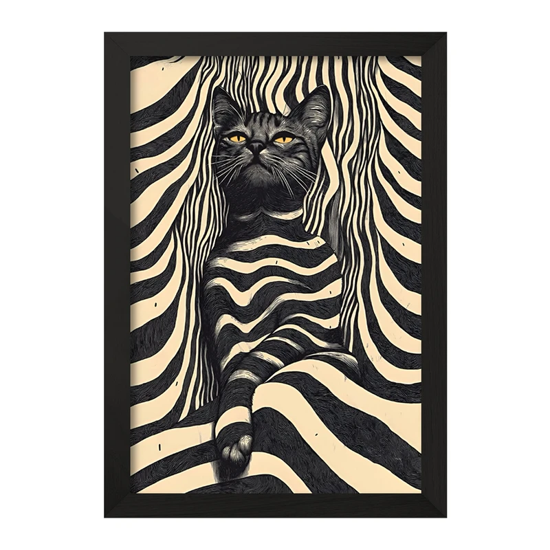 تابلو خندالو مدل گربه سیاه کد F10849