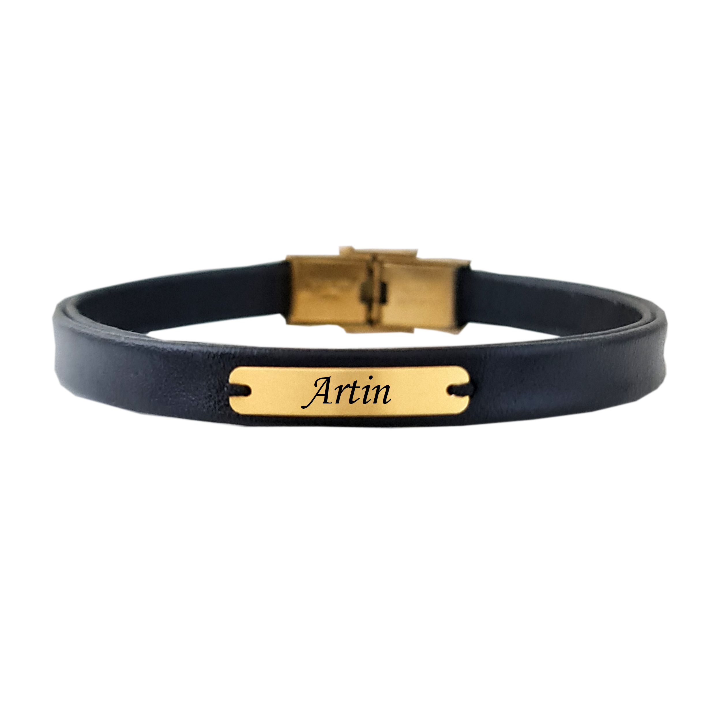 دستبند طلا 18 عیار مردانه لیردا مدل اسم آرتین
