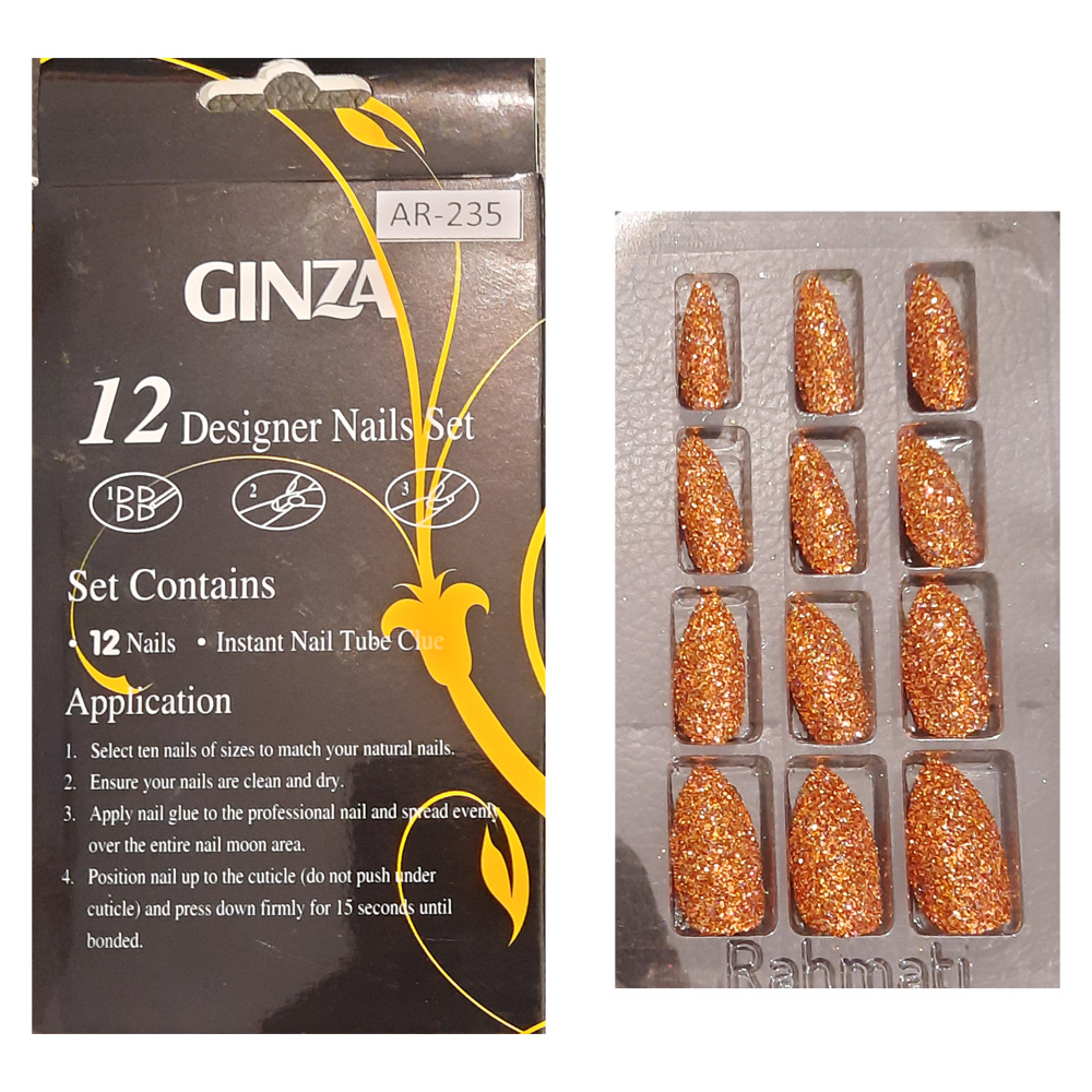 ناخن مصنوعی گینزا مدل 235 بسته 12 عددی