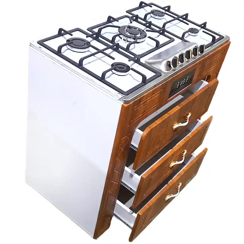 اجاق گاز 5 شعله هاکان مدل سه کشو صفحه استیل اپکسی با ترموکوپل