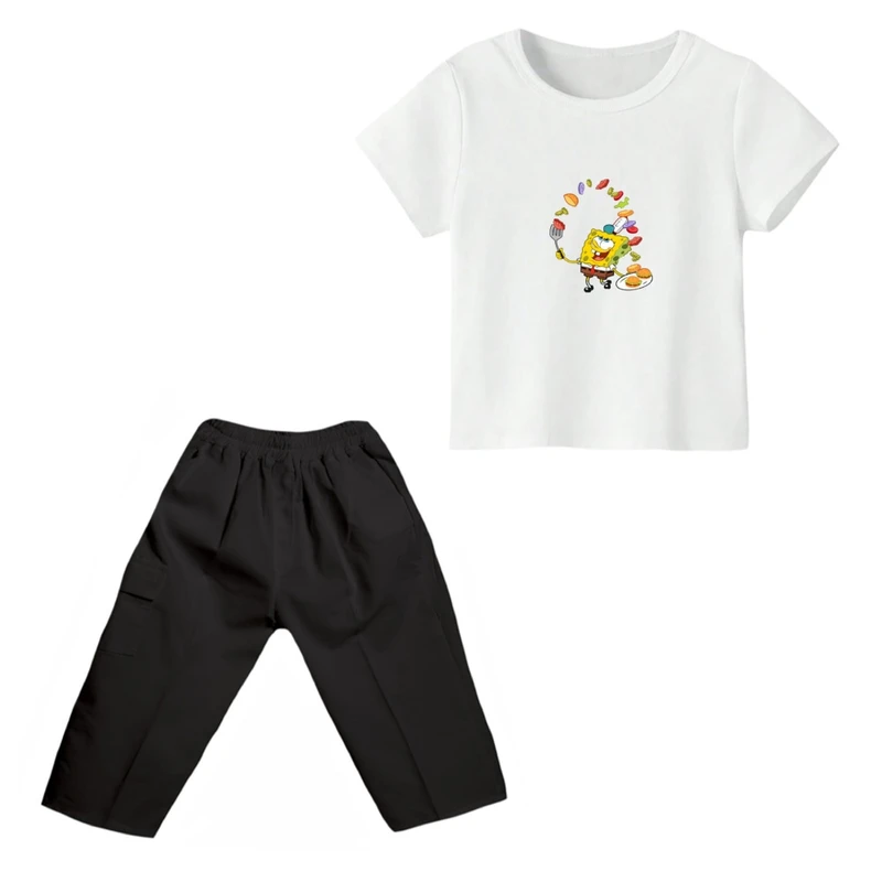 ست تی شرت و شلوارک پسرانه مدل باب اسفنجی آشپز