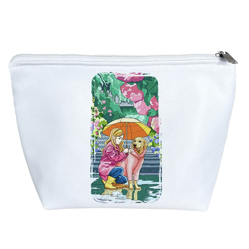 کیف لوازم آرایش دخترانه خندالو مدل دختر و سگ کد 5633