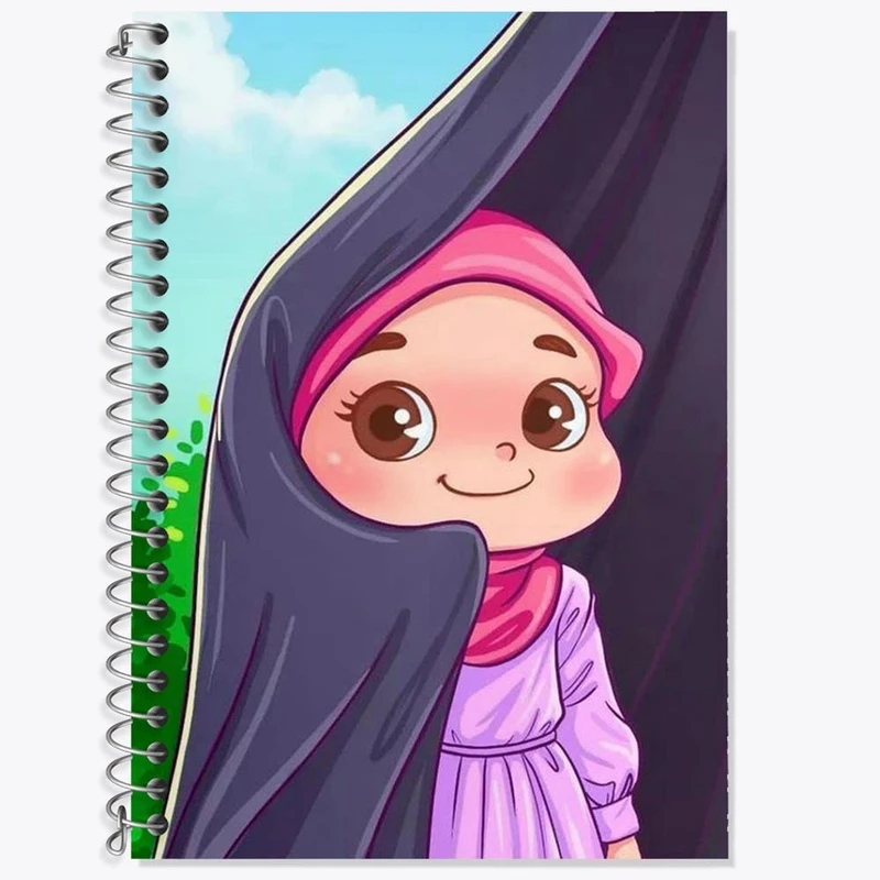 دفتر زبان 50 برگ خندالو مدل سه خط طرح دخترانه کد 26015