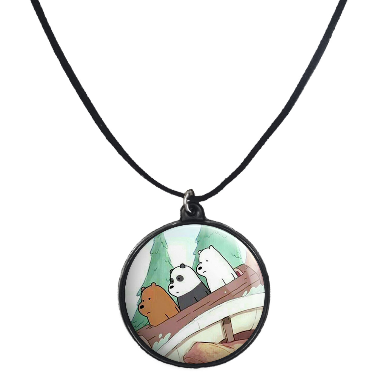 گردنبند پرمانه طرح خرس‌های کله‌فندقی کد pmb.10273 مدل دو طرفه