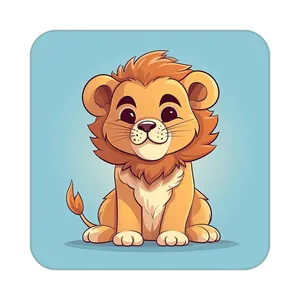 زیر لیوانی کاکتی طرح شیر مدل mp23399