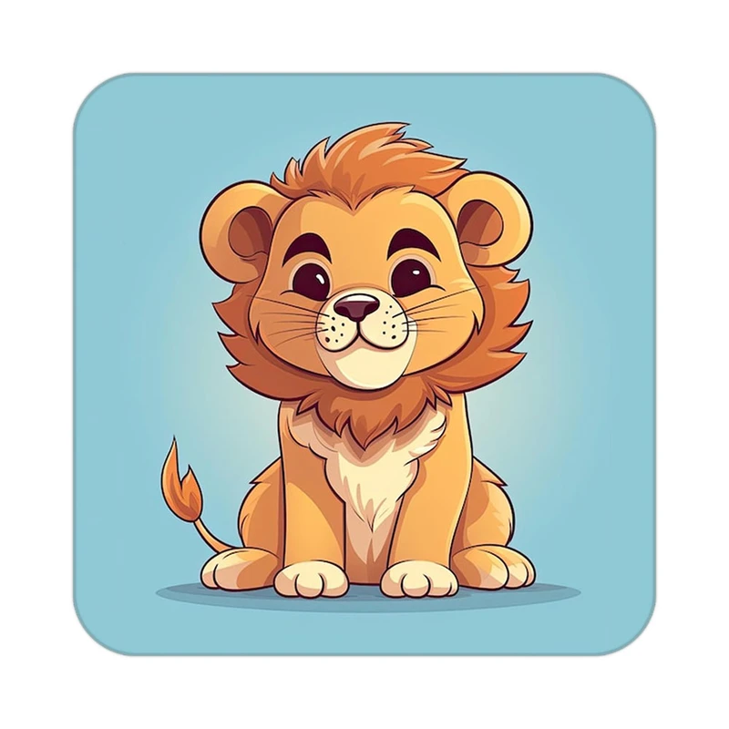 زیر لیوانی کاکتی طرح شیر مدل mp23399