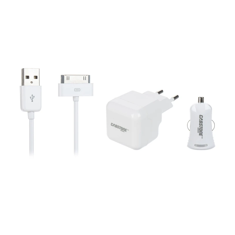 شارژر دیواری کبستون مدل 63049 به همراه شارژر فندکی و کابل تبدیل USB به لایتنینگ 30 پین