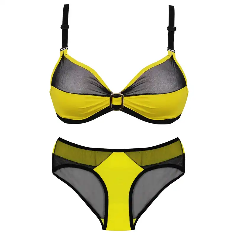 ست شورت و سوتین زنانه ماییلدا مدل 3529-1-MY رنگ زرد