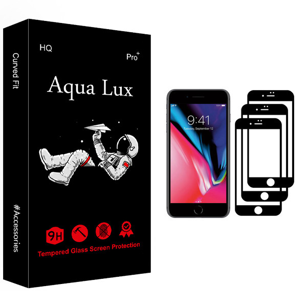 محافظ صفحه نمایش آکوا لاکس مدل +Pro مناسب برای گوشی موبایل اپل iPhone 7 بسته سه عددی