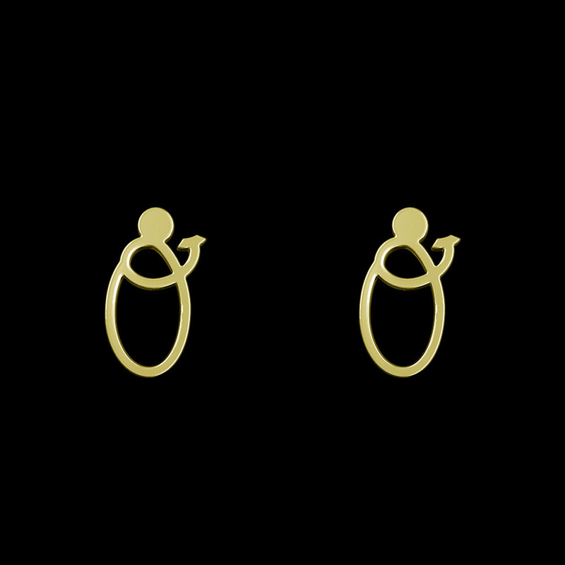 گوشواره طلا 18 عیار زنانه مدوپد مدل حرف O کد GA1-17031