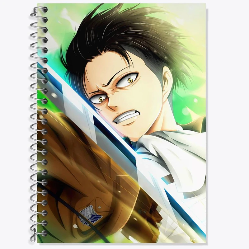 دفتر لغت 50 برگ خندالو مدل لیوای آکرمن انیمه اتک آن تایتان Attack on Titan کد 11035
