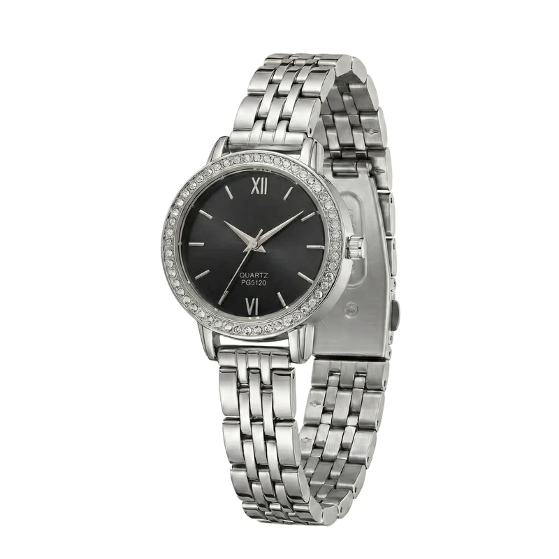 ساعت مچی عقربه‌ای کوارتز زنانه مدل لوکس کلاسیک بند طرح بافت کد ۵