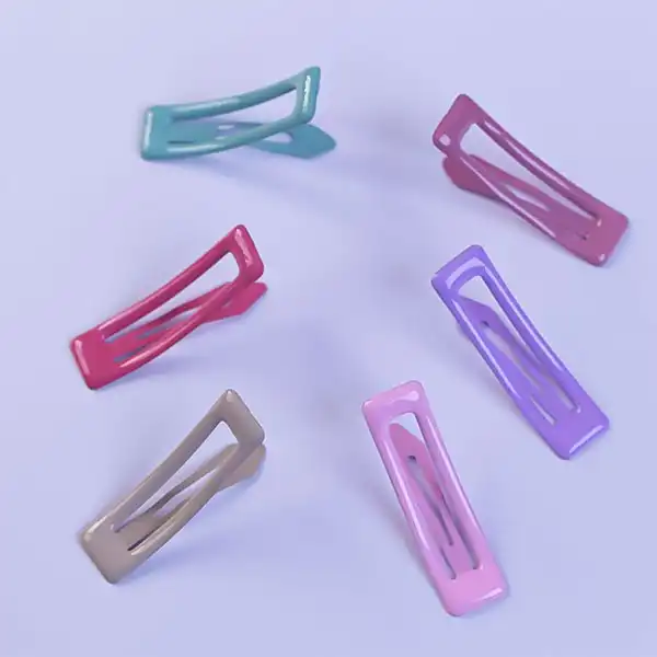 گیره مو زنانه مدل تق تقی مستطیلی کد 4062 بسته 6 عددی