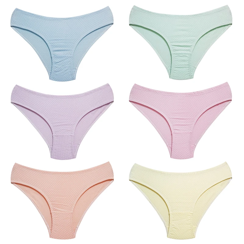 شورت زنانه پانیذ مدل خال‌خالی پنبه ای کد 4694 بسته 6 عددی