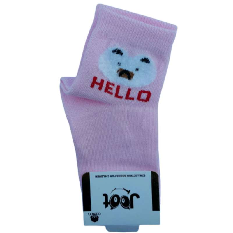 جوراب دخترانه مدل نیم ساق طرح تدی ZR2209