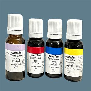  رنگ خوراکی قرمز و زرد طلایی و آبی و بنفش آمیتیدا - 200 گرم بسته 4 عددی