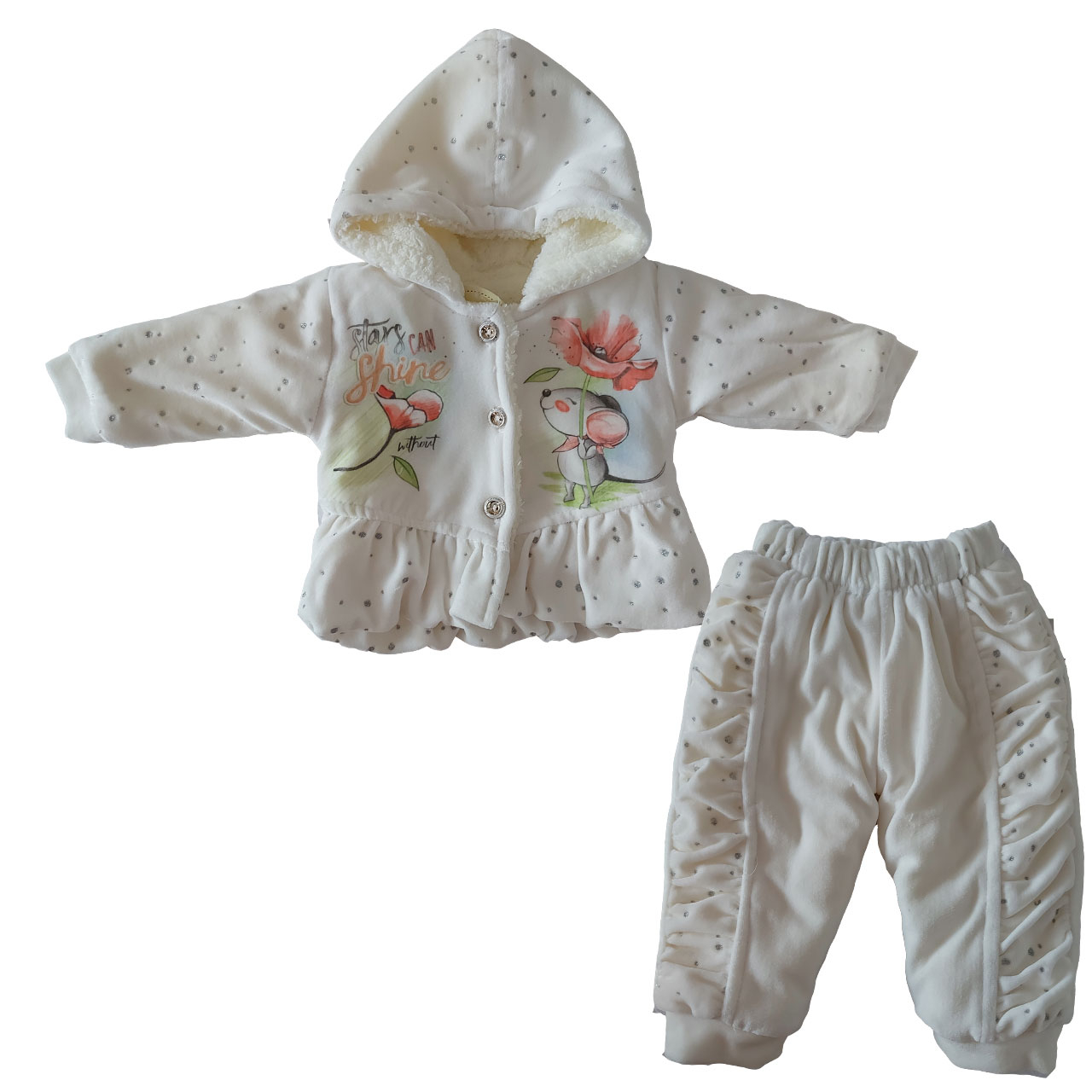 ست کت و سرهمی نوزادی طرح موش