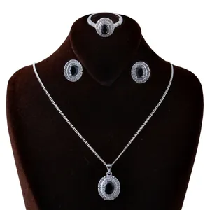    نیم ست نقره زنانه بازرگانی میلادی کد NTR_140 