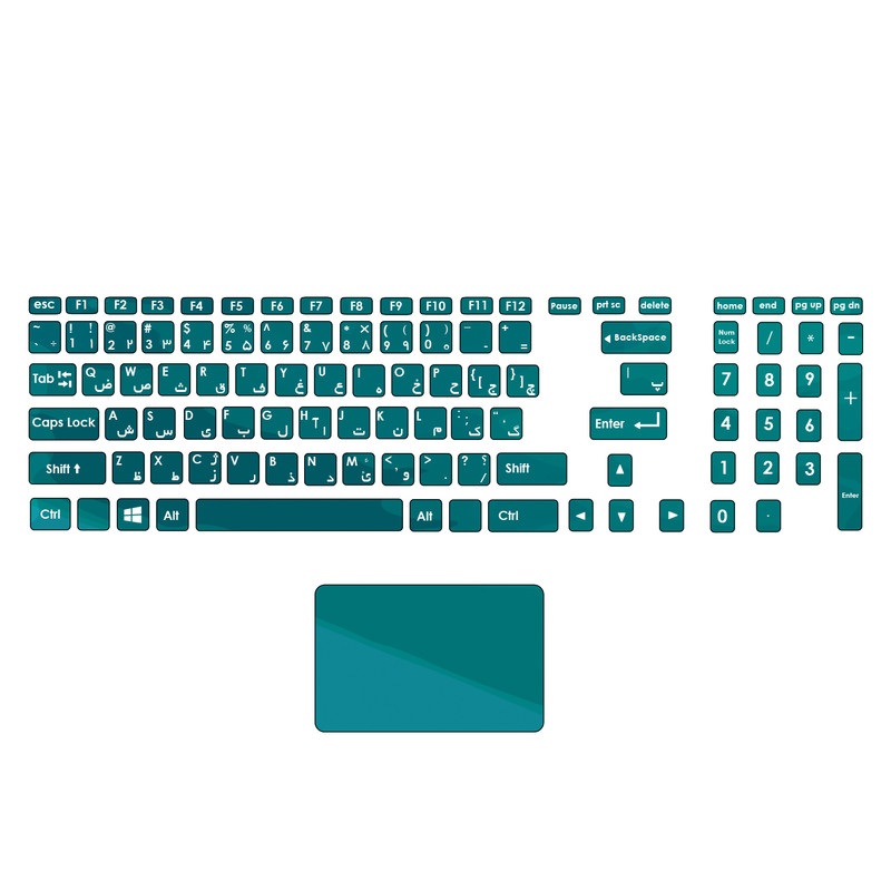 استیکر لپ تاپ مدل 41 hk به همراه برچسب حروف فارسی کیبورد