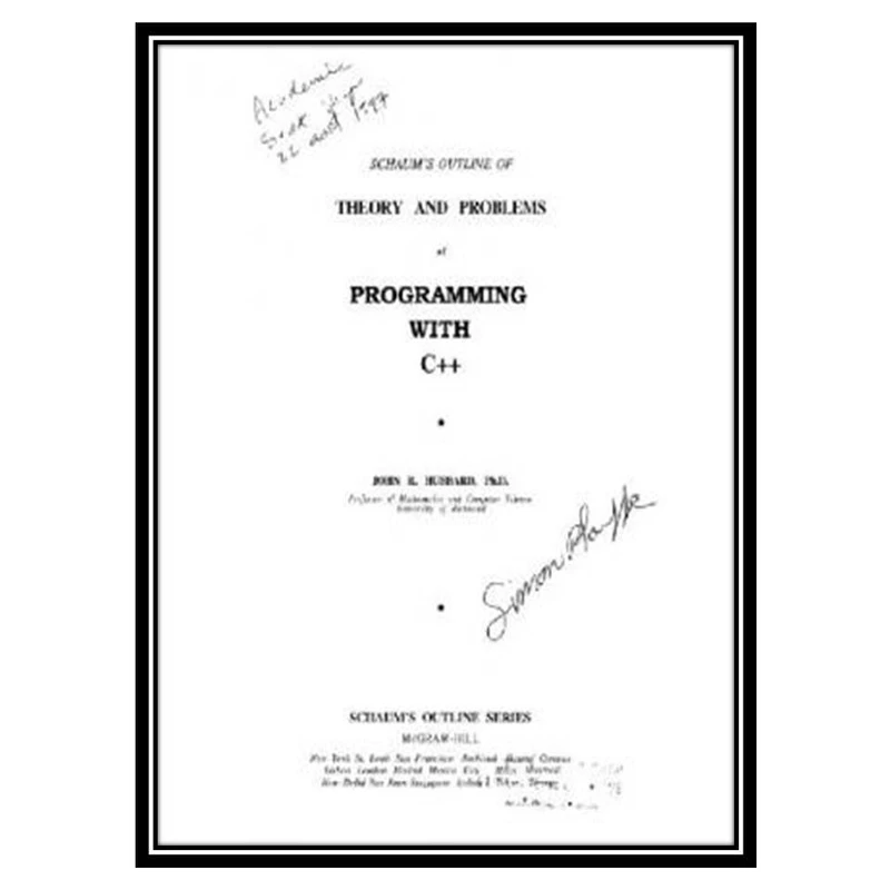 کتاب Theory and problems of programming with C++ اثر John R. Hubbard انتشارات مؤلفین طلایی