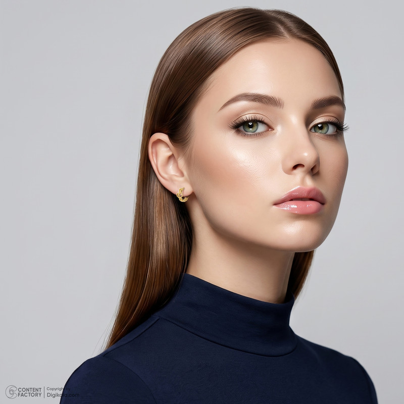 گوشواره حلقه‌ای طلا 18 عیار زنانه گلدم مدل E253007 - 5