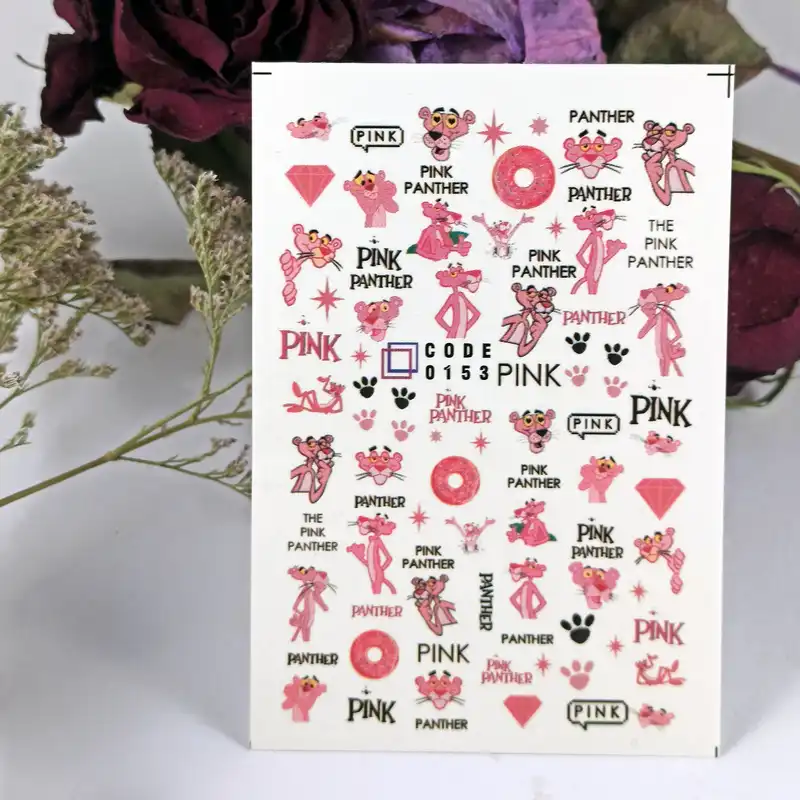 برچسب لنز ناخن مدل پلنگ صورتی کد 153