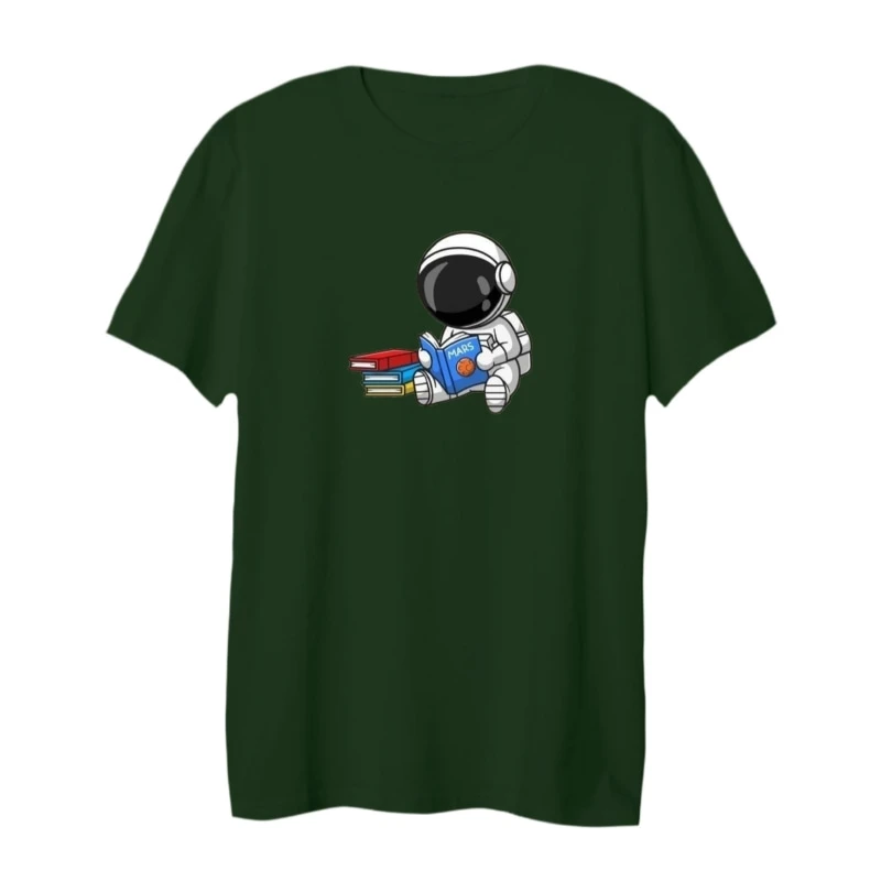 تی شرت لانگ آستین کوتاه زنانه مدل فضانورد و کتاب