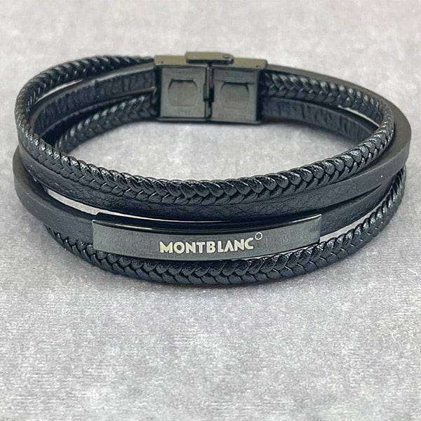 دستبند مردانه مون بلان مدل چرم اسپرت کد 46532 دستبند مردانه مون بلان مدل چرم اسپرت کد 46532