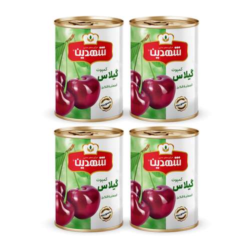 کمپوت گیلاس شهدین - 370 گرم بسته 4 عددی