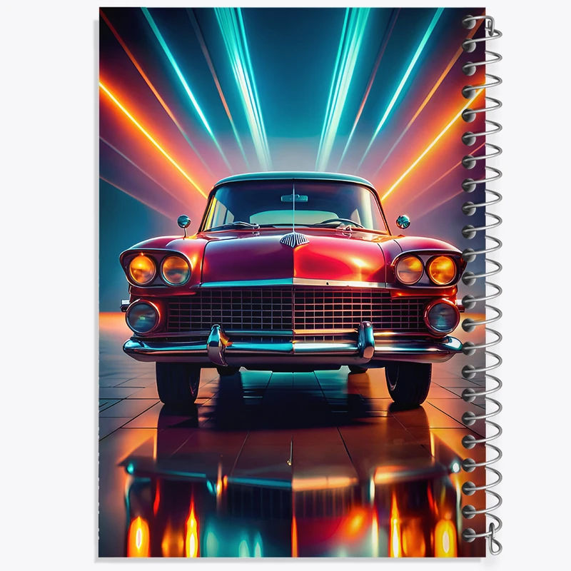 دفتر مشق 100 برگ خندالو طرح ماشین کلاسیک کد F8444