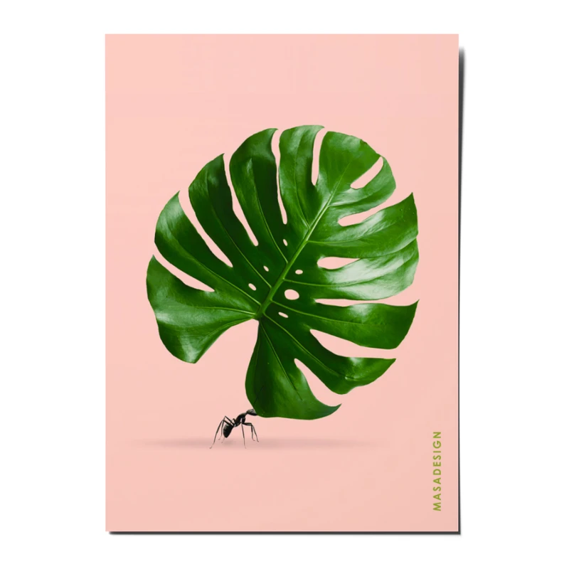 کارت پستال ماسا دیزاین طرح برگ انجیر مدل ZOD094