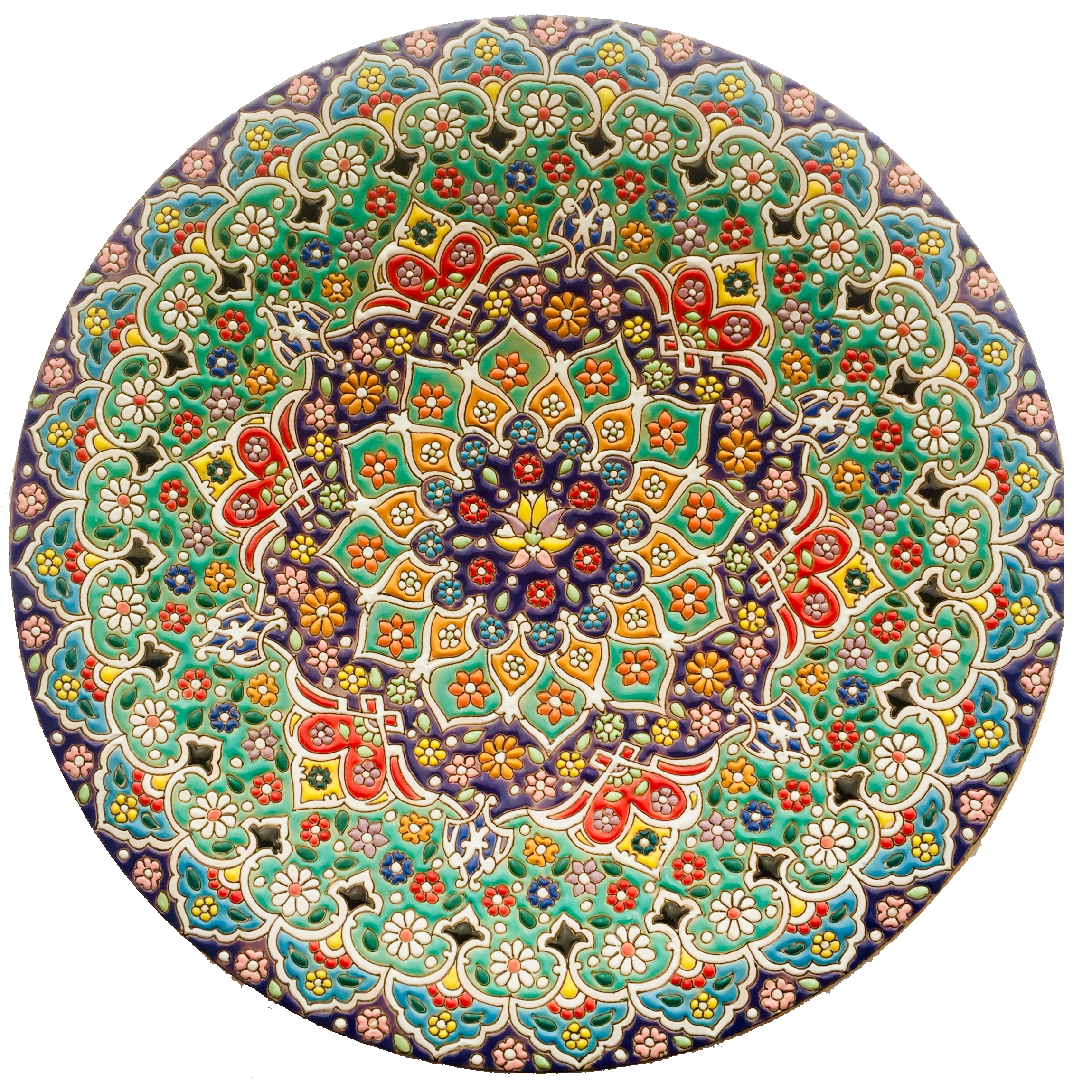 بشقاب میناکاری سفالی زمانیان کد ZMN30013