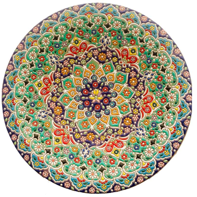 بشقاب میناکاری سفالی زمانیان کد ZMN30013