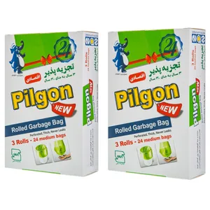 کیسه زباله پیلگون مدل F76 رول 3 عددی مجموعه 2 عددی