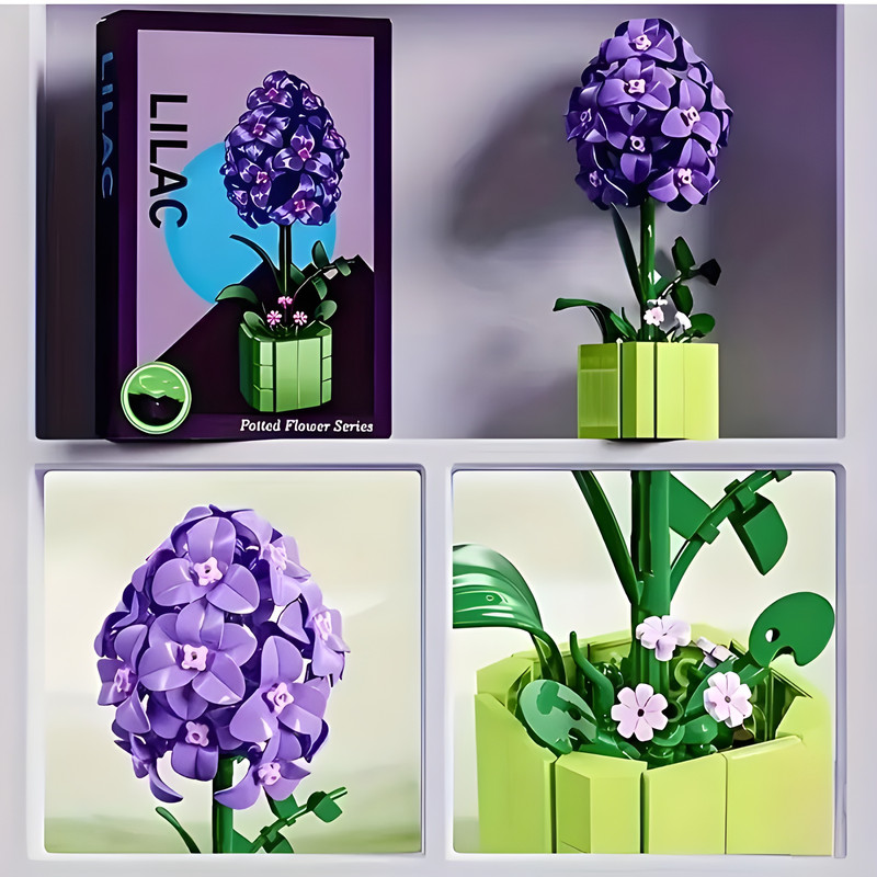 ساختنی 1109 تکه مدل گلدان گلهای رز آفتاب گردان سنبل و سوسن کد 13034 مجموعه 4 عددی