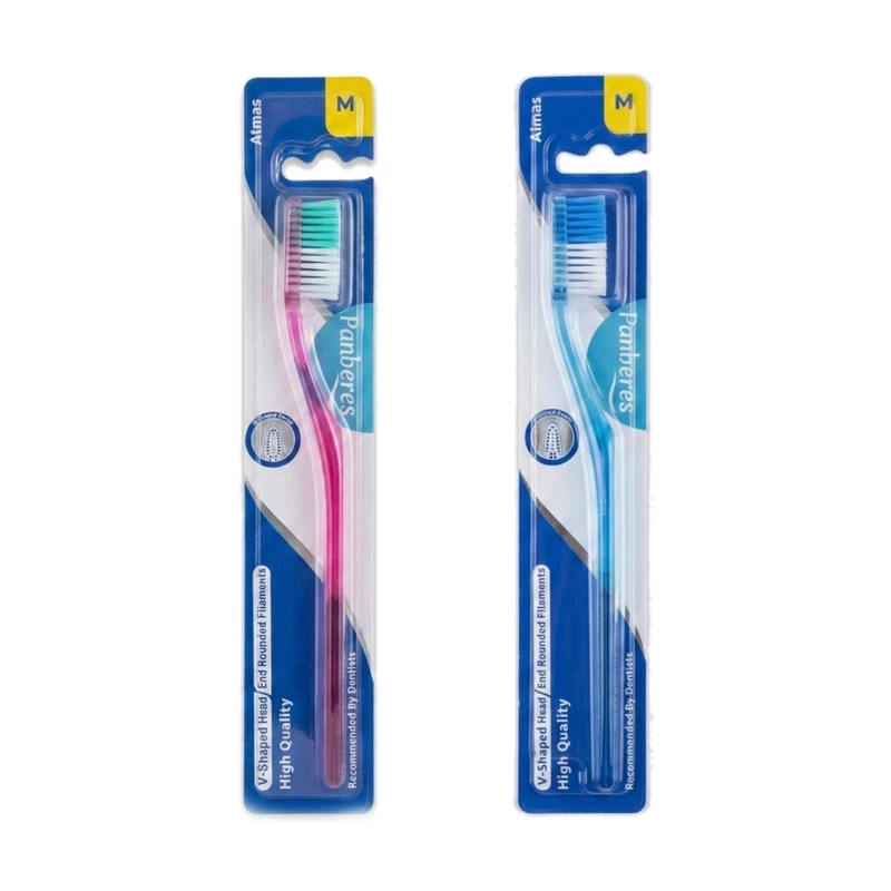 مسواک پنبه ریز مدل الماس با برس متوسط  مناسب برای انواع دندان ها مجموعه 2 عددی