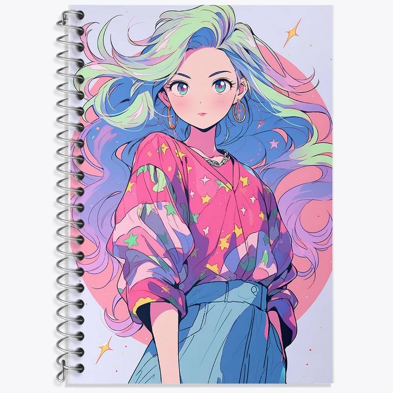 دفتر زبان 50 برگ خندالو مدل سه خط طرح دخترانه کد F629