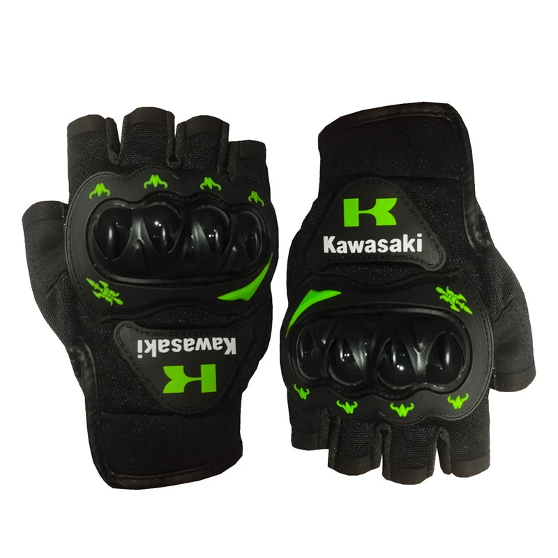 دستکش نیم انگشتی موتور سیکلت وارون مدل پروتکشن دار کد C-11-KAWA