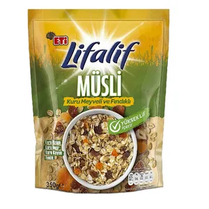 غلات صبحانه رژیمی لیفالیف با میوه های خشک و فندق اتی - 350 گرم