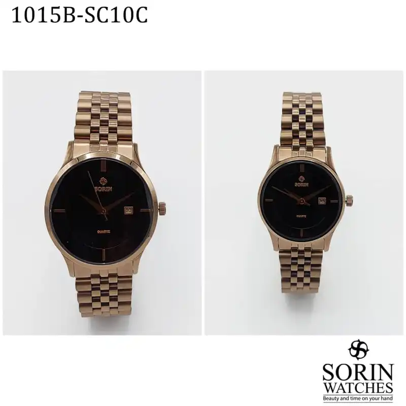 ست ساعت مچی عقربه ای زنانه و مردانه سورین مدل GL1015B-SC10C