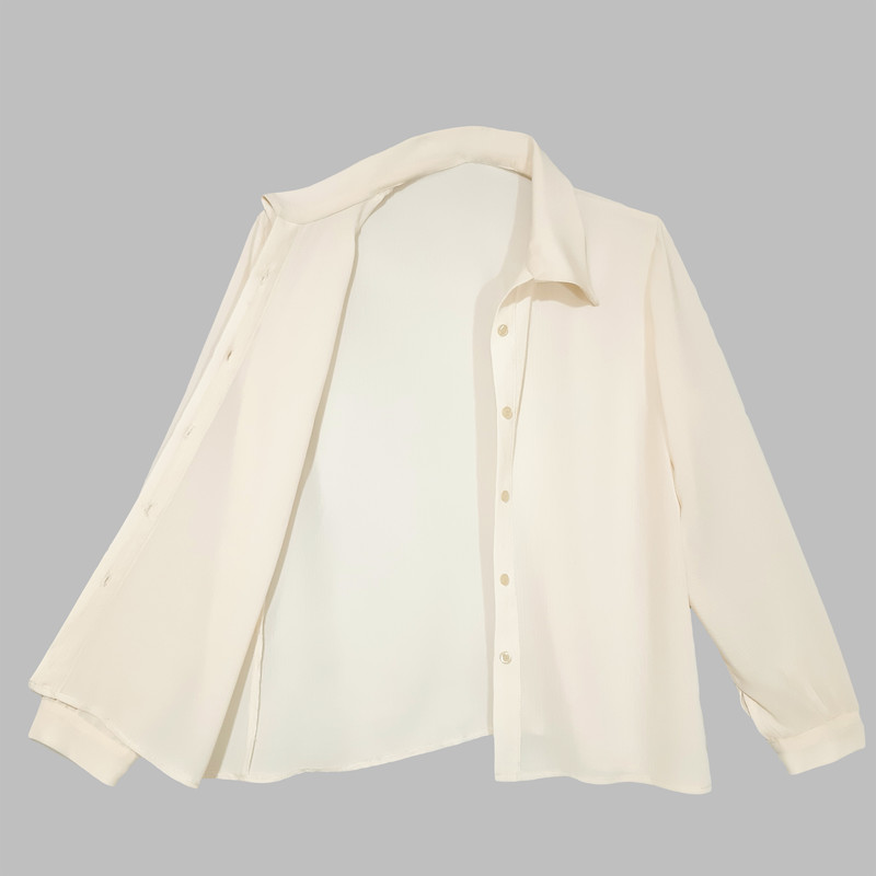 شومیز آستین بلند زنانه مدل chemise-cream-02